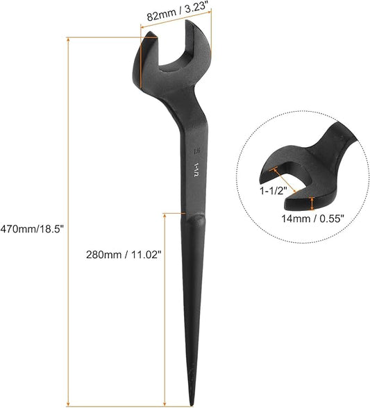 HARFINGTON Single Open End Spanner Wrench 1-1/2-inch 15 Degree Angle Single Open End SAE Construction Spanner Wrenches with 60째Offset Handle for Automotive Mechanical Maintenance
