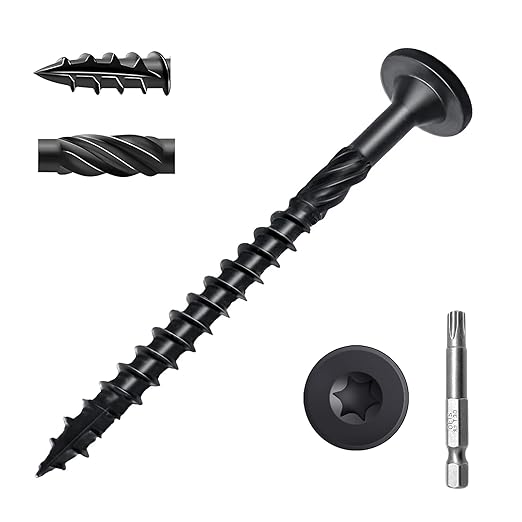 6 Inch Deck Screws 50Pcs, Structural Wood Screws, Rust Resistant Timber Screws for Timber/Log/Landscaping Wood, with T30 Star Bit (#14 x 6)
