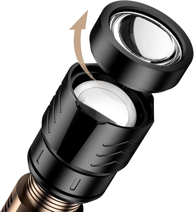 SKYFIRE Rechargeable Flashlight Lens for 1097,Zoomable Waterproof Bright Flash Light Lenses for Camping Essentials Outdoor Home-Only Lens No Flashlight