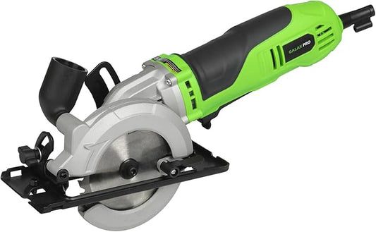 GALAX PRO 6Amp 710W Mini Circular Saw, 5200RPM Electric Circular Saw,1-2/3''(90째)/1''(45째) Cutting Depth, with 2Pcs 115mm Saw Blades (24T/60T) for Wood/Metal