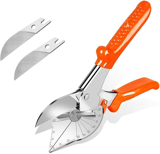 Miter Shears for Trim and Molding ??Adjustable Angle Cutter 45째??35째, Hand Tool for Soft Wood, Quarter Round, PVC, Rubber, Popsicle Sticks, Decorative Edges