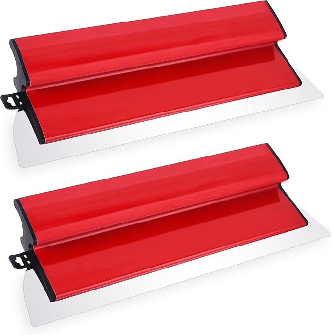 2 Pcs Drywall Skimming Blade 16 Inch, Skimming Blade with 0.5mm Stainless Steel Blade for Drywall and Wallboard