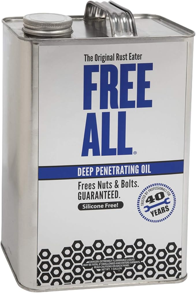 Free All Rust Eater Deep Penetrating Oil, 1 Gallon Can ??Loosens Rusted Bolts, Nuts, Pipe Connections & Locks ??Industrial-Grade Rust Remover, Silicone-Free Formula, Safe for Paint & Plastic Surfaces