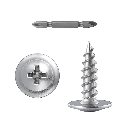(350 pcs)#8횞5/8" Phillips Truss Head Wood Screws Stainless Steel 410 Quick Metal Self Tapping