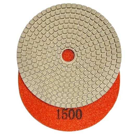 5" Wet Diamond Polishing Pad - 3 Packs of 1500 Grit - White Resin for Granite, Marble, Quartz, Engineered Stone