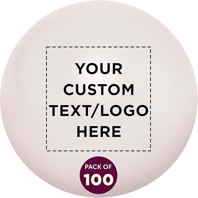 Custom Stress Balls for Adults, 100 Pack, Personalized Text, Logo, Hand Exercise, Perfect for Your Desk, Office, or Home, White
