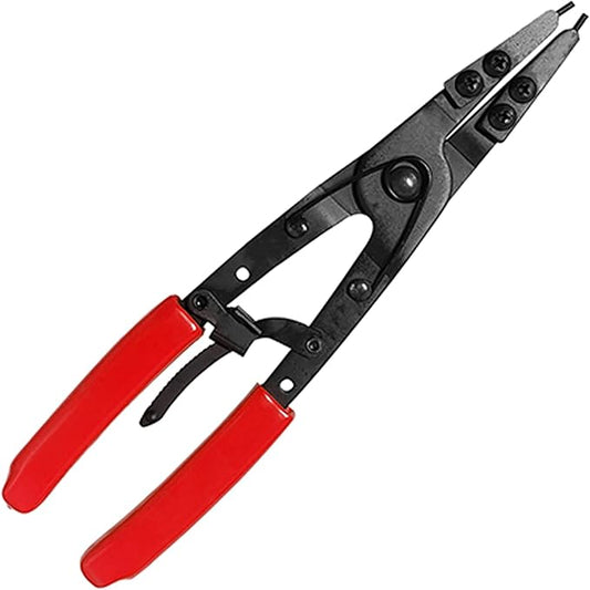 38700 Spindle Snap Ring Pliers, Internal External Heavy Duty Plier Circlip Installation Removal Red Automotive Tool Kit for Ford Pickups 2007 and Newer with Ratcheting Lock Mechanism