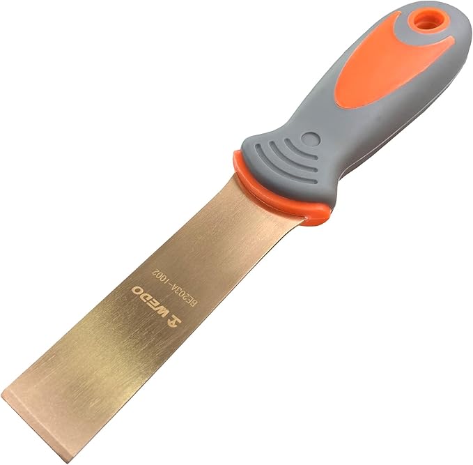 WEDO Non-Sparking Putty Knife 25mm(1??, Stiff Spark-free Safety Scraper Painter, Non-Magnetic, Die-Forge, Corrosion Resistant, DIN Standard, Beryllium Copper, 8??Length