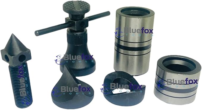 BLUEFOX TOOLS Machinist Jack Screw Set, (Pcs of 8) - 2-1/4" - 6-1/4" Range | 20 Adjustment with Pitch Screw | Knurled Finger Grip, Maximum Accuracy | 1-1/4 Inch (32mm) Base Diameter