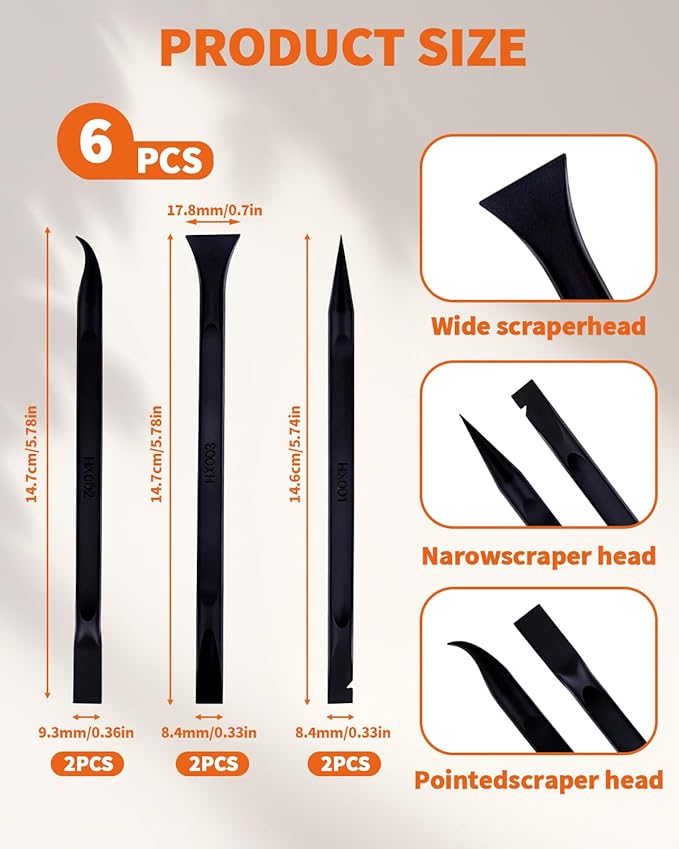 18 PCS Plastic Putty Knife, Includes 12 Plastic Putty Filler Knife and 6 Scrapers Tool, Flexible Putty-Scraper for Spackling, Repairing Drywall, Removing Wallpaper, Applying Mud or Plaster