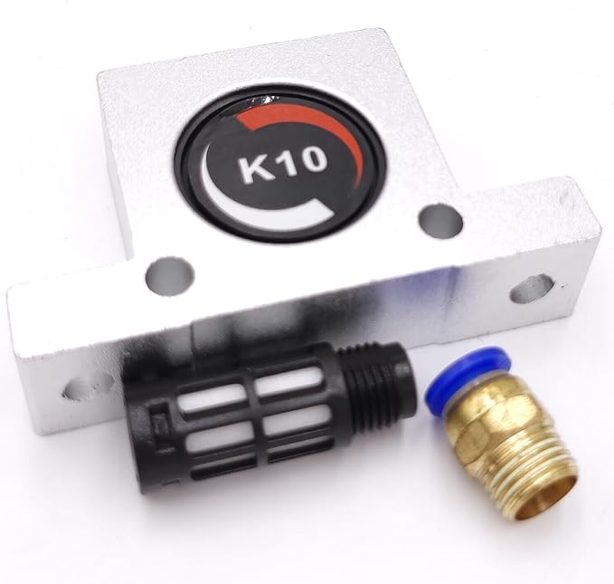 K 1/4'' K10 Thread Pneumatic Vibrator Power Concrete Vibrator Ball Type Aluminum Alloy Air Turbine Oscillator with Silencer
