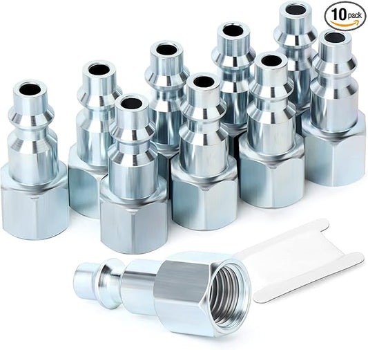 GASHER 1/4-Inch NPT Female Industrial Air Plug, Pneumatic Plugs 300PSI (10-Pack)