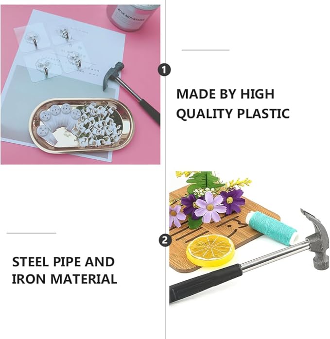 DOITOOL 5PCS Mini Hammer, Mini Claw Hammer 4oz Hammer Rubber Handle Household Carpet Wall Nail Remover with Non-Slip Shock Absorber for Home Maintainance