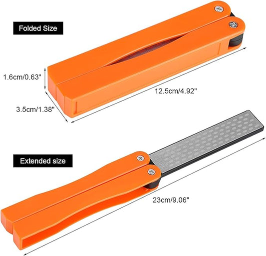 Folding Knife Sharpener, 400/600 Grit Knife Sharpener, Folding Double Sided Stone for Outdoor Camping Garden Kitchen, Sharpener Stone