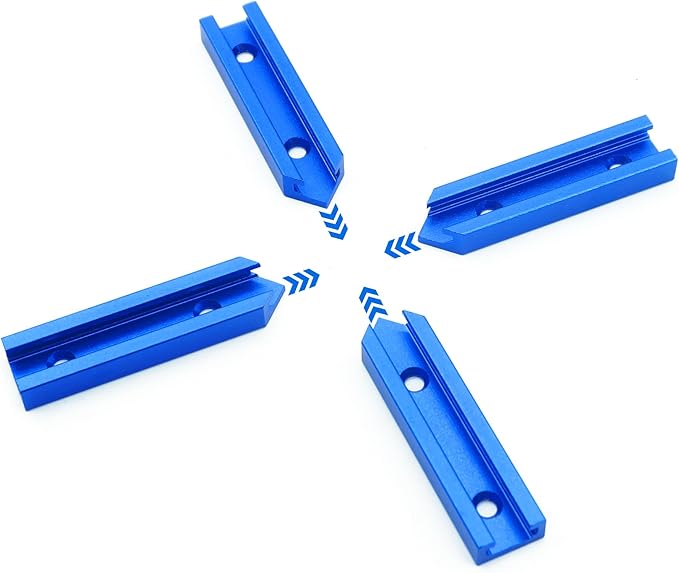 Bikykose 2 T-Tracks for Woodworking with Screws,Aluminum Alloy Woodworking Tools Double Cut Profile Universal T-Tracks with Predrilled Mounting Holes (Intersection - 2Pack)
