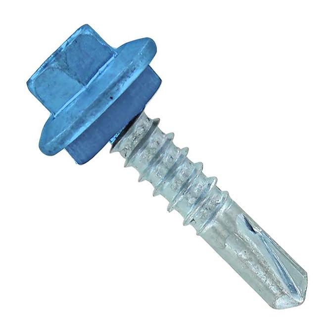 Fasteners Plus ST Fastening Maxx SteelBinder Metal to Metal #12 X 1 Blue Screws with EPDM Rubber Washer, 250-Count - Designed for Roofing and Siding Panels