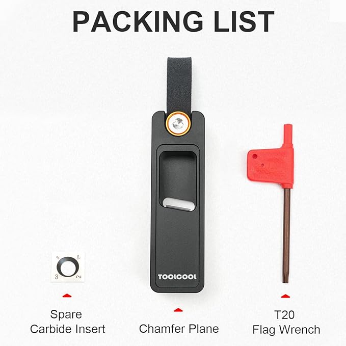 TOOLCOOL Carbide Insert Chamfer Plane Woodworking Edge Corner Plane Edge Trimmer Hand Plane for Chamfering Trimming Edges of Wood