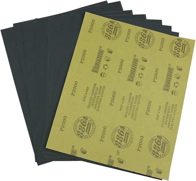 MAXAMN 2000 Grit Sandpaper, Wet Dry Sandpaper Sheets 9 x 11 Inches, Silicon Carbide Abrasive Sand Paper for Wood Furniture Finishing, Metal Sanding, Automotive Polishing, DIY Projects, 10 Sheets