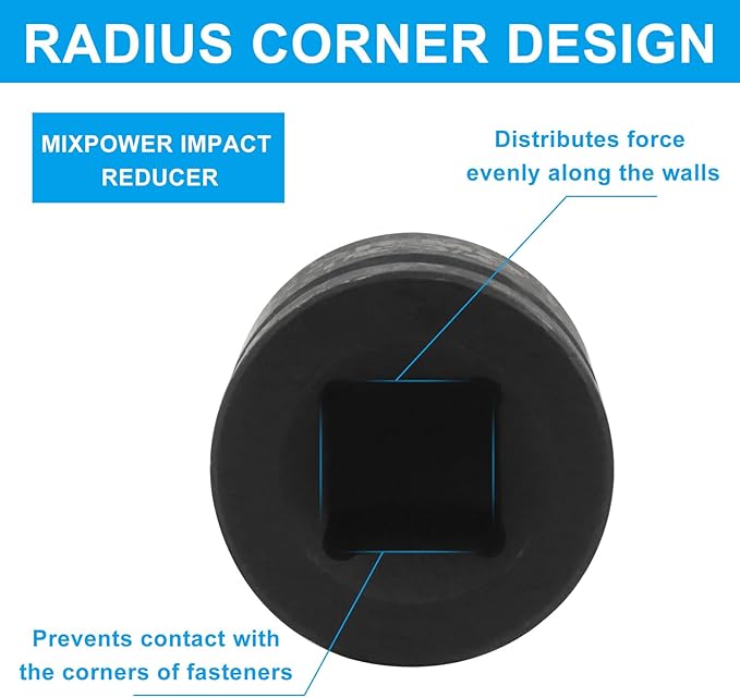 1/2" Female to 3/4" Male Impact Socket Adapter, Black Wrench Socket Adapter For Impact Driver