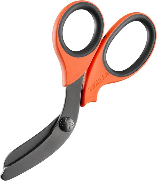 XSHEAR 7.5??Extreme Duty Trauma Shears. Tough and Durable Medical Scissors for The Paramedic, EMT, Nurse or Any Emergency Healthcare Provider Orange/Black