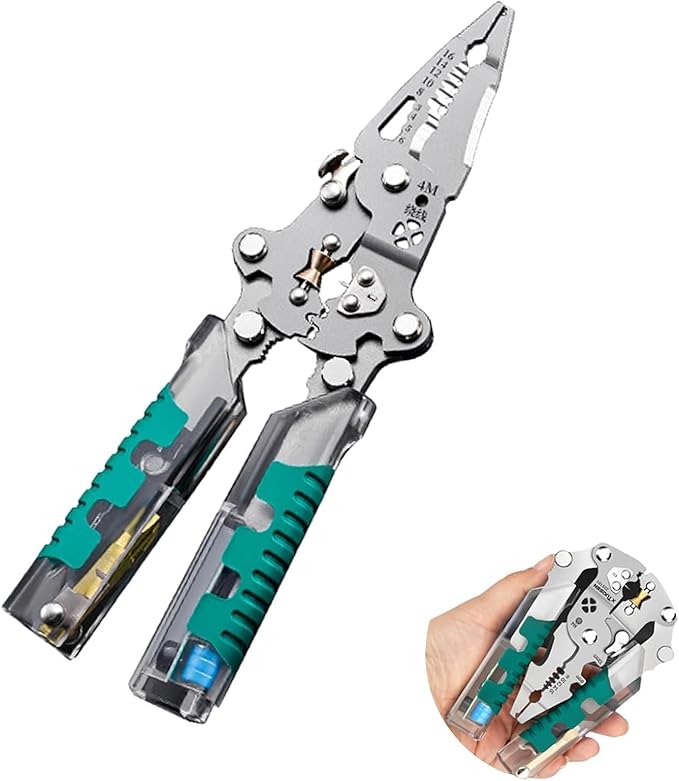 2025 New Tuvilo Electrician Pliers,20-in-1 Multi-Tool with Folding Stylus, Screwdriver & Wire Stripper, Heavy-Duty Electrical Pliers for DIY, Home & Professional Repairs