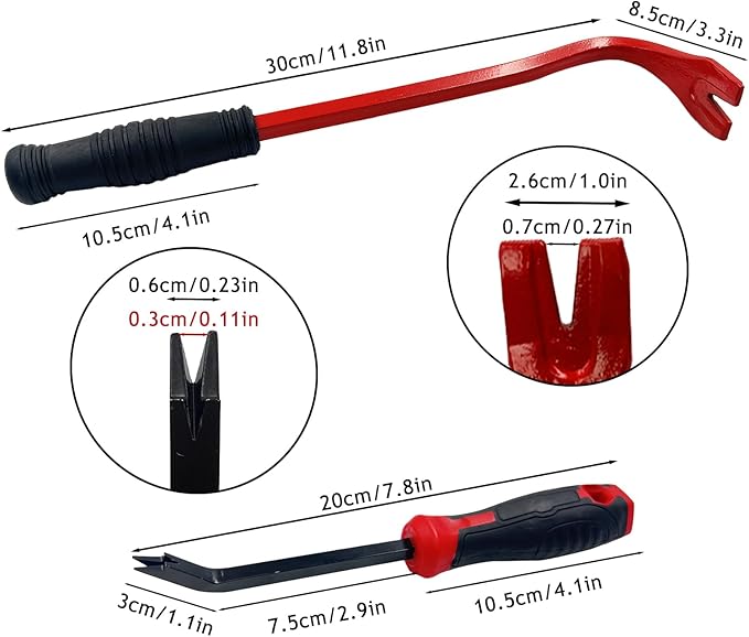 Daily Treasures 3Pcs Nail Pullers Set, Multi-Functional Nail Extractor Tool, Adjustable magnetic suction rod and Heavy-Duty Nail Puller Pry Bar for Removing Nail and Staple on Furniture, Floor, Wooden