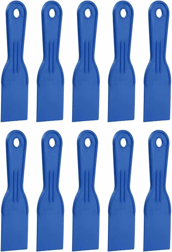 HARFINGTON 10pcs Putty Knife Scraper 2" Width Flexible Plastic Putty Knife Paint Scraper Tool for Taping Drywall Spreading Painting Wall Scratching Blue