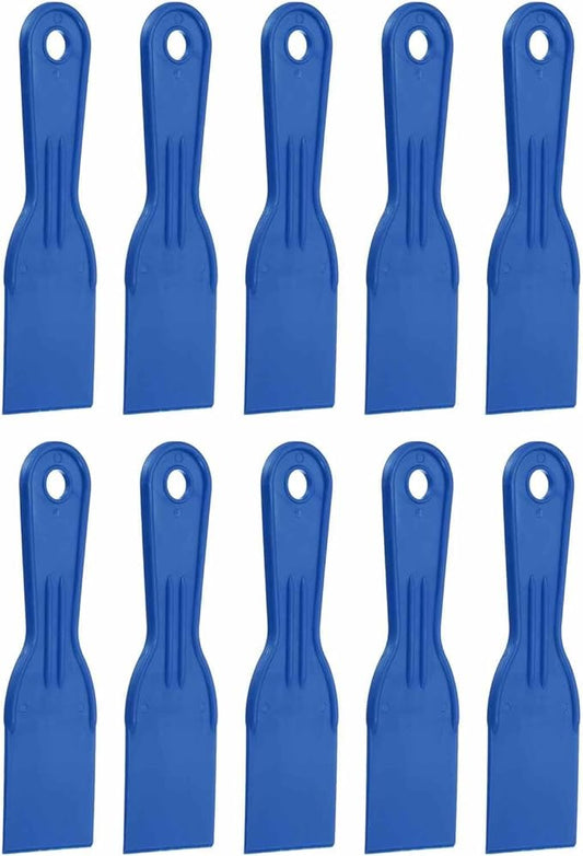 HARFINGTON 10pcs Putty Knife Scraper 2" Width Flexible Plastic Putty Knife Paint Scraper Tool for Taping Drywall Spreading Painting Wall Scratching Blue