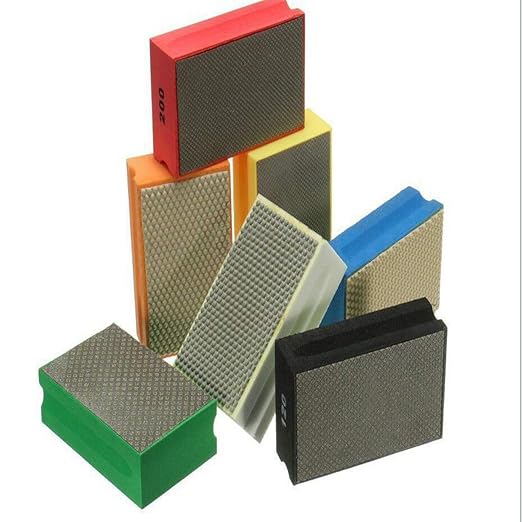 1pcs Grit 400 Sanding Blocks Polishing Grinding Block Diamond Polishing Hand Pads Block for Granite Marble Glass Grinding, Random Color