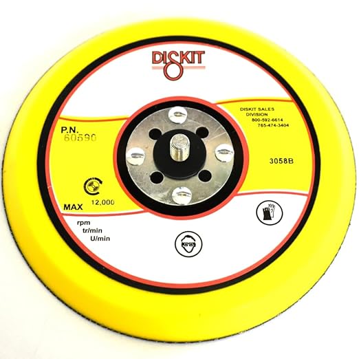 GripIt Sanding Pad 60590: Firm, 6", Hook, 0 Hole, Low Profile, 5/16-24 Male