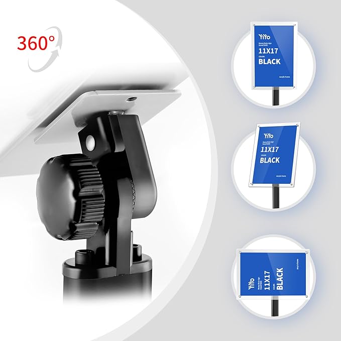 YIYO Sign Stand Poster Stand竊똞djustable heavy duty pedestal Sign Holder Floor Stand竊똞crylic frame floor standing for display menu 11 * 17 inch竊똁lack (acrylic frame 11 * 17 Black)
