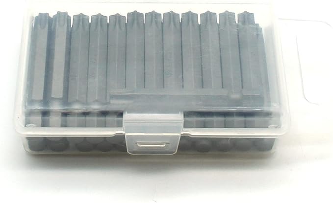 TEMO 25 pc T40 Torx Star Head Screwdriver Bit Set, S2 Steel 6 Point T-40 2 Inch Screwdriver Insert Bits