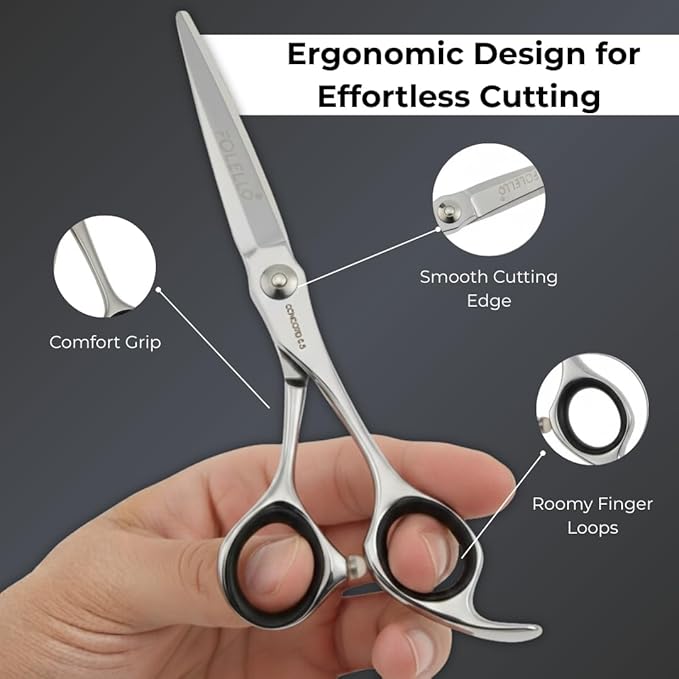 Hair Cutting Scissor ??5.5" 440C Japan Stainless Steel with Sword Blade and Ball Bearing Tension Screw ??Grooming Tool for Men and Women