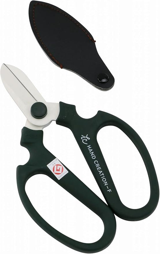 Japanese Florist Scissors ??Professional Ultra Sharp Flower Shears Made in JAPAN for Floral Design & Gardening SAKAGEN HAND CREATION F-170 (Moss Green)