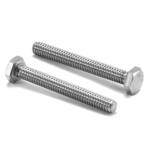 3/8-16 x 2 Hex Head Screw Bolt, 20Pcs 18-8 (304) Stainless Steel, Fully Threaded, Plain Finish, by SG TZH