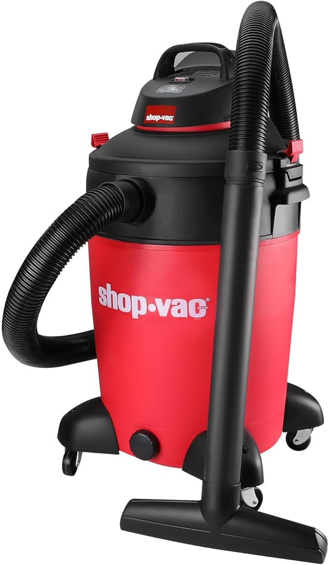 Shop-Vac 5983389 Wet/Dry Vacuum Cleaner, 16 Gallon, 6.5 Peak HP, 2.50 Inch Diameter x 8 Foot Hose, 18 Foot Cord, Ideal for Jobsite, Garage & Workshop