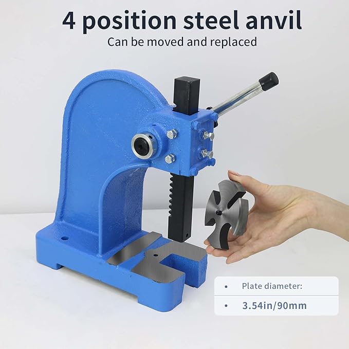 Arbor Press 1 Ton,Manual Desktop Punch Press Machine,5.5" Work Height,Manual Arbor Press Cast Iron Body,for Punching, Bending and Other Pressing Applications