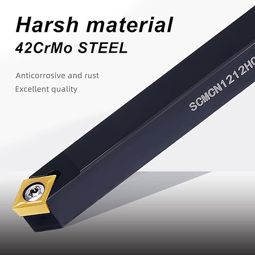 1/2" 12mm Indexable Lathe Turning Tool 14Pcs Kit- 4Pcs Metal Lathe Tools Holder Set with 10Pcs CCMT09T304 Carbide Insert for Turning S12M-SCLCR09/SCMCN1212H09/SCLCL1212H09/SCLCR1212H09