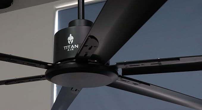 120-Inch Industrial Ceiling Fan 10ft HVLS Industrial Fan - 20,000 CFM Extra Large Ceiling Fan With Remote for Warehouses, Gyms, Large Commercial Spaces - BLDC Motor 6 -Year Warranty (Black)
