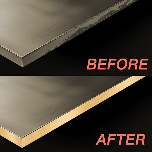 GSCIT Club Gold Edge Banding, 1 1/2 Inch x 100ft Aluminum Brushed Edge Banding PVC Edge Trim for Cabinet Repair Furniture