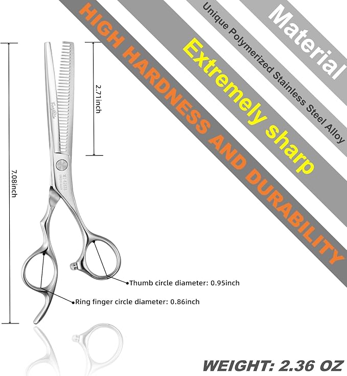 High-end Professional Hair Thinning Scissors Hair Cutting Teeth Shears Barber Hairdressing Texturizing Scissor Extremely Very Sharp 6.25 Inch Stainless Steel Alloy For Men,Women,Salon & Home