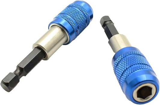 TEMO 2 pc Quick Release Security Screwdriver Bit Holder Impact Ready, 1/4 Inch Hex Shank
