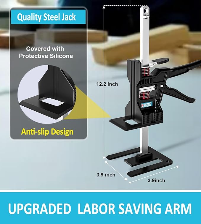 Labor Saving Arm Jack(2 Pcs),Multi-Function Height Adjustment Lifting Device with Storage Case,Suitable for Door Panel Lifting,Wall Tile Locator,Cabinet Jack and Board Lifter etc.