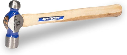 VAUGHAN Ball Pein Hammer, 20 oz, Hickory handle, American high carbon steel, TC120, VN15630