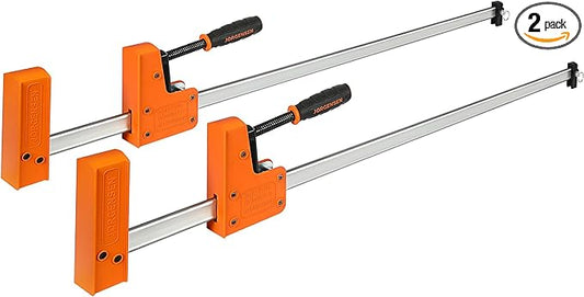 JORGENSEN 36-inch Bar Clamps, 90째Cabinet Master Parallel Jaw Bar Clamp Set, 2-pack