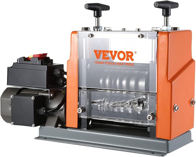 VEVOR Electric Wire Stripping Machine, 0.06''-0.98'' Automatic Wire Stripper Machine, 60 W, Wire Strip with Visible Stripping Depth Reference, 6 Round & 1 Flat Channels Electric Wire Stripper