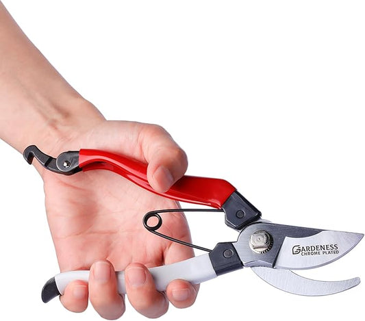Gardeness Japanese Pruning Shears, Professional Bypass Heavy Duty Garden Pruner Secateurs ??Lightweight Easy Grip Hand Pruners Branch Clippers for Gardening, Trimming, Harvesting. Made in Taiwan