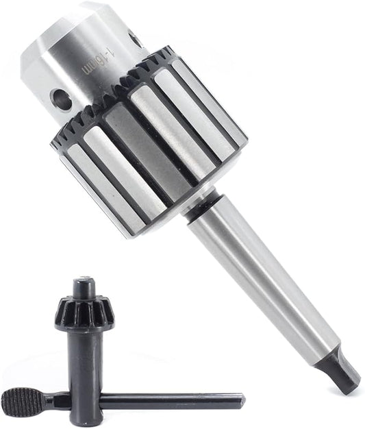 Drill Chuck JESTUOUS JT33 Key Type 5/8 Inch(1-16mm) with MT2 Morse Taper Arbor Heavy Duty Chucks