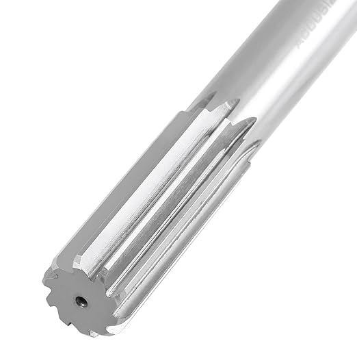 Accusize Industrial Tools 1'' H.S.S. M2 Straight Shank Straight Flute Chucking Reamer, Flute Length 2-3/4'', Oal 10-1/2'', 8 Flute, 5015-0285