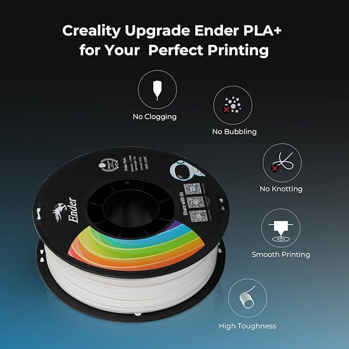 Creality PLA Plus Filament 1.75mm, Upgrade PLA+ Filament Strong Toughness No-Tangling Vacuum Packaging 3D Printing Filament Fit Most FDM 3D Printers, 1kg Spool, Accuracy +/- 0.02mm, Green